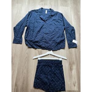 Auden Navy Blue polka dot pajama set, size Large, NWT, Womens